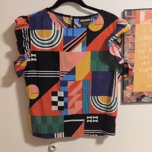 Nooworks Ansley Ruffle Top Size L P2P:20in Shoul2hem: 21.5 In